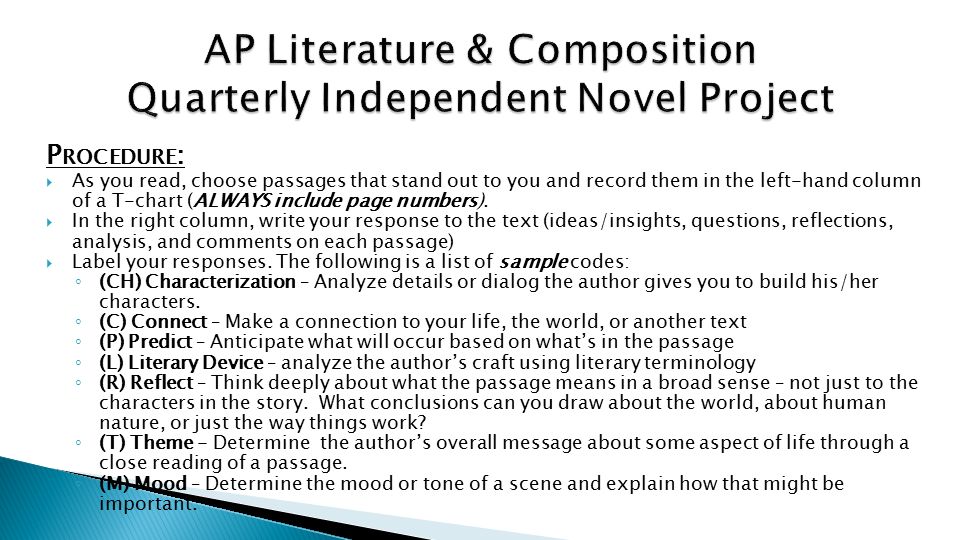 Ap lit novel questions